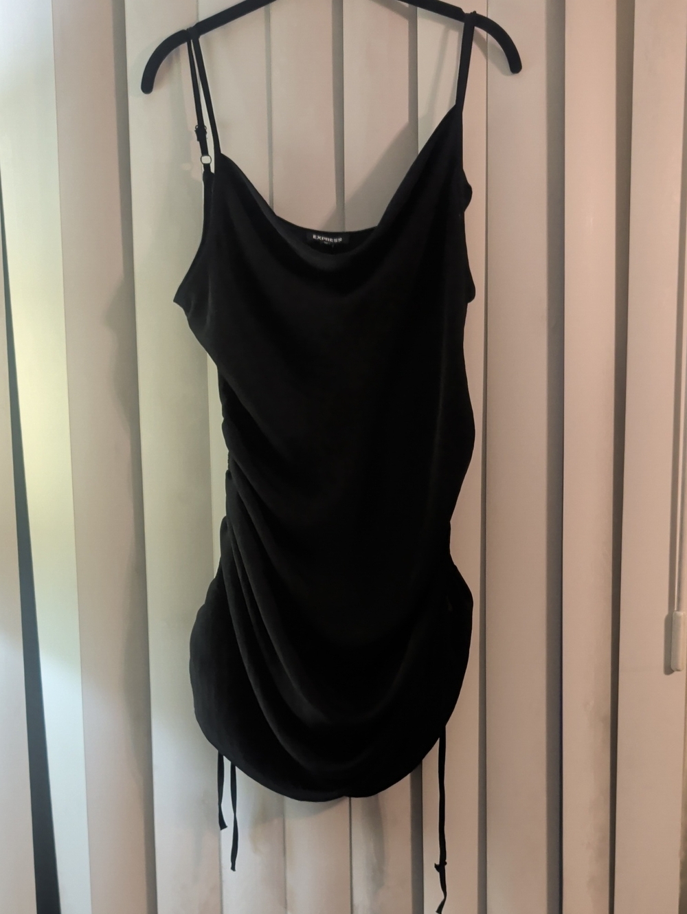 Express Black Ruched Slip Dress XL
